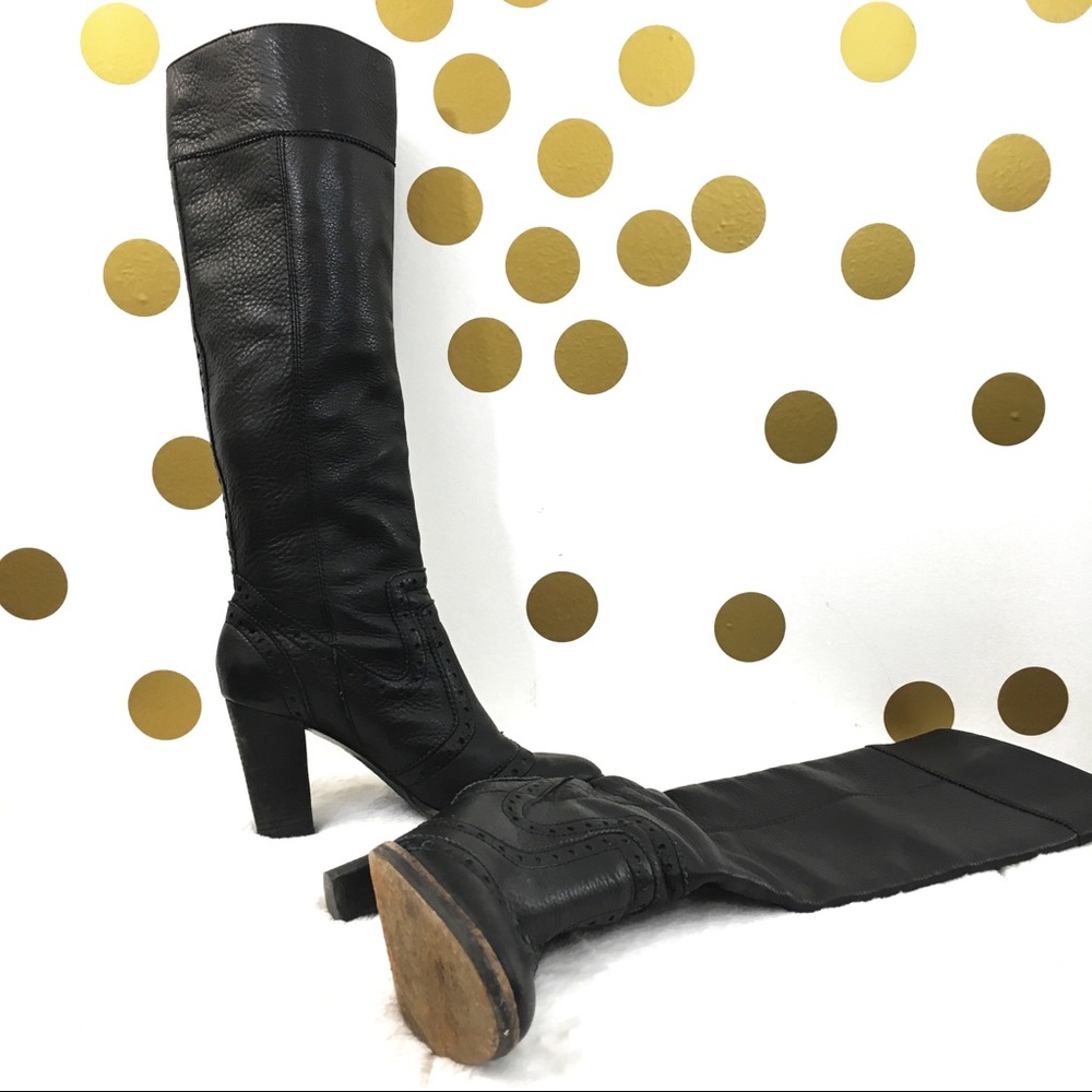 Michael Kors Black Leather Calf Boots - Picture 1 of 8
